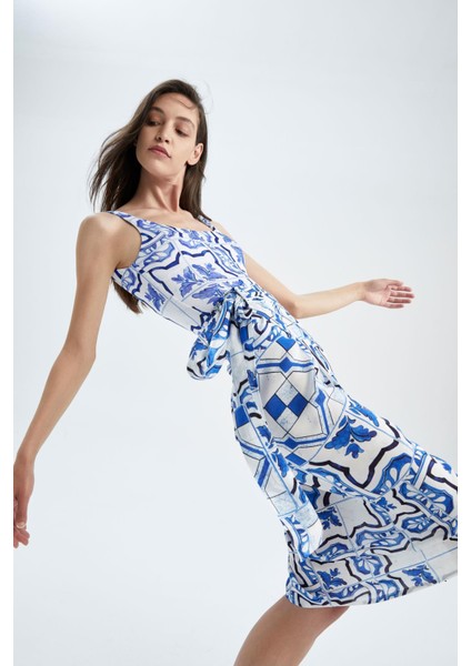 Nefes İstanbul X Defacto Desenli Plaj %100 Pamuk Kıyafeti X8876AZ22HS fırsatları