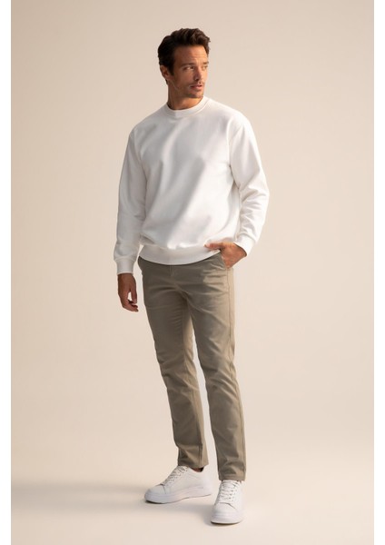 Oversize Fit Bisiklet Yaka Basic Pamuklu Sweatshirt T5139AZ22AU