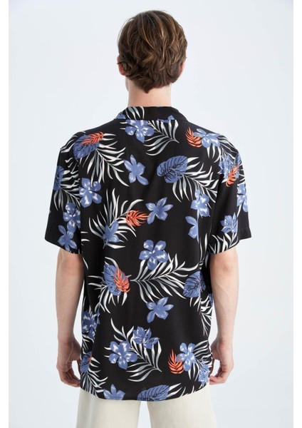 Regular Fit Baskılı Viskon Kısa Kollu Hawaii Gömlek X5128AZ22HS indirimleri
