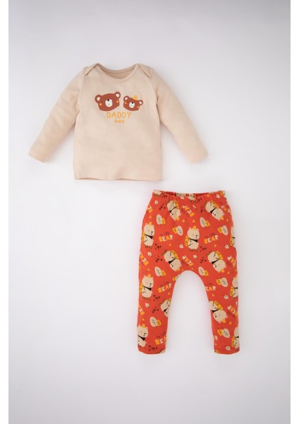 Erkek Bebek Desenli Uzun Kollu 2'li Takım Y9666A222WN