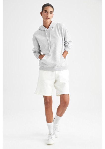 Regular Fit Kapüşonlu Kalın Sweatshirt W8071AZ22WN