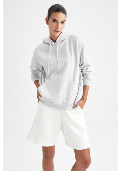 Regular Fit Kapüşonlu Kalın Sweatshirt W8071AZ22WN