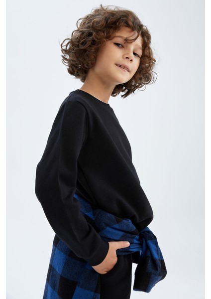 Erkek Çocuk Bisiklet Yaka Kalın Sweatshirt Z4750A623SP
