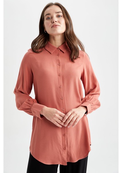 Regular Fit Gömlek Yaka Uzun Kollu Tunik Z3538AZ23SM