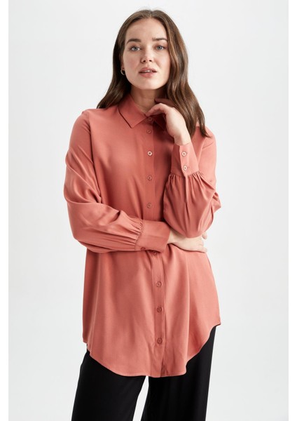 Regular Fit Gömlek Yaka Uzun Kollu Tunik Z3538AZ23SM