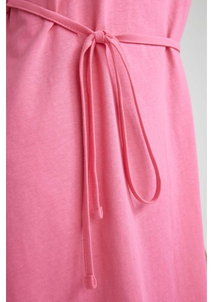 A Kesim Bisiklet Yaka Mini Kısa Kollu %100 Pamuk Elbise T8057AZ23SM indirimleri