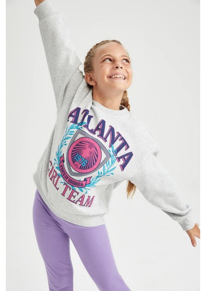 Kız Çocuk Bisiklet Yaka İçi Yumuşak Tüylü Sweatshirt Y3787A622AU modelleri