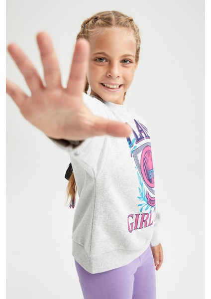 Kız Çocuk Bisiklet Yaka İçi Yumuşak Tüylü Sweatshirt Y3787A622AU fırsatları