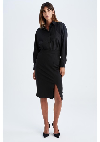 Oversize Fit Uzun Kollu Poplin %100 Pamuk Gömlek T8735AZ22AU fiyatları