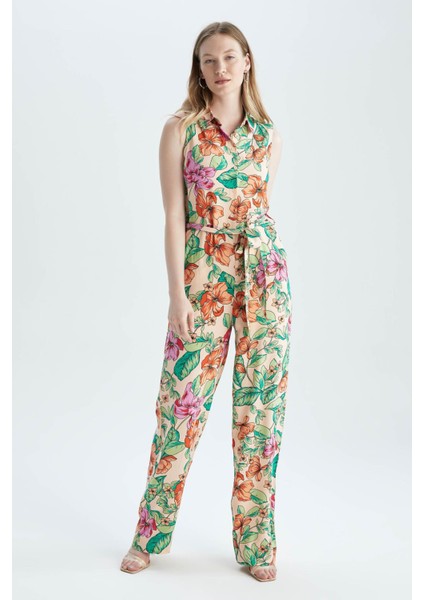 Gömlek Yaka Çiçekli Kolsuz Uzun Tulum Y8589AZ22HS fiyatları