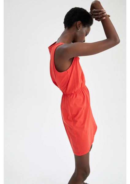 Basic Kolsuz %100 Pamuk Mini Yazlık Elbise T8056AZ22SM fırsatları