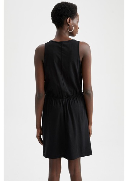 Askılı Basic Beli Büzgülü Relax Fit Mini Yazlık %100 Pamuk Elbise T8056AZ22SM indirimleri