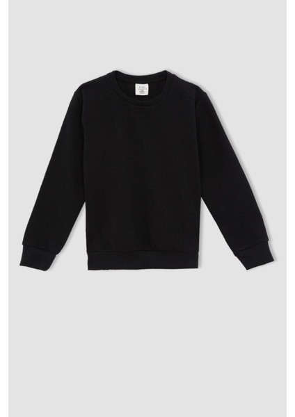 Erkek Çocuk Bisiklet Yaka Geri Dönüşümlü Sweatshirt W8297A622SP