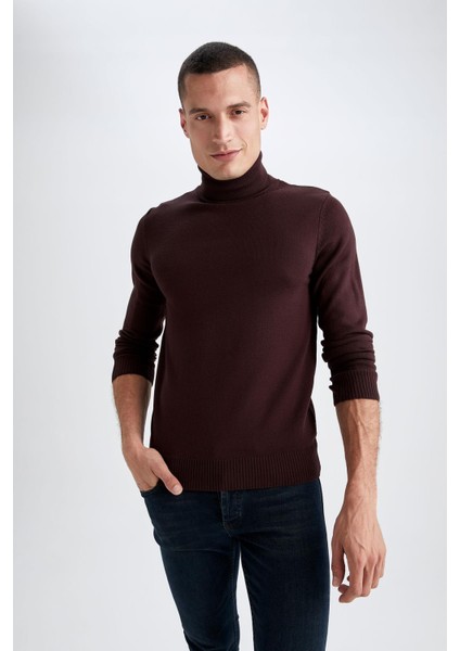 Slim Fit Balıkçı Yaka Triko Kazak R1124AZ22WN