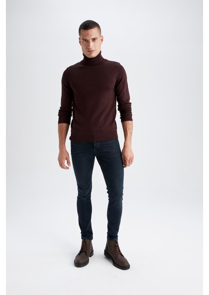 Slim Fit Balıkçı Yaka Triko Kazak R1124AZ22WN