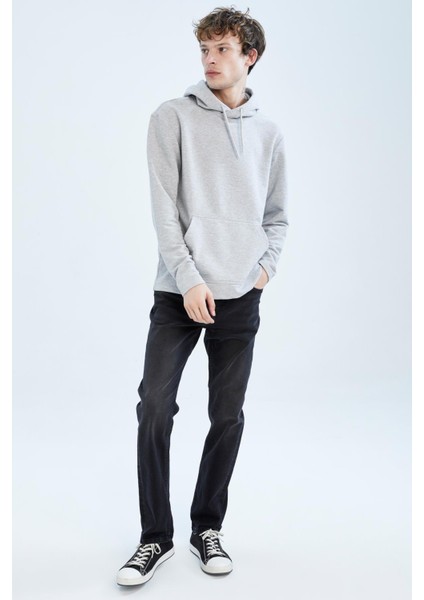 Regular Fit Kapüşonlu Kanguru Cepli Sweatshirt X6031AZ22AU
