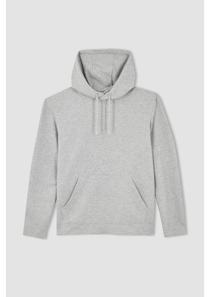 Regular Fit Kapüşonlu Kanguru Cepli Sweatshirt X6031AZ22AU