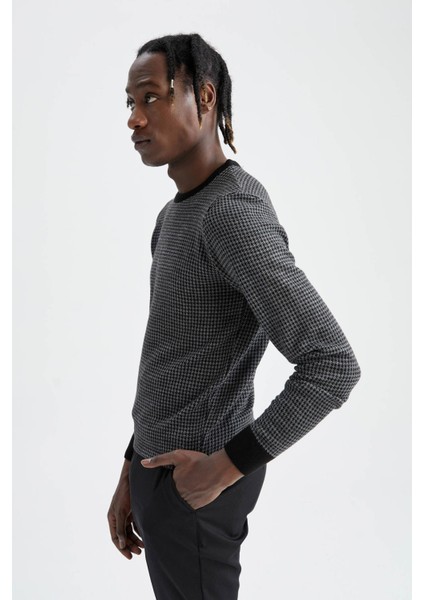 Slim Fit Bisiklet Yaka Triko Kazak X7451AZ22AU