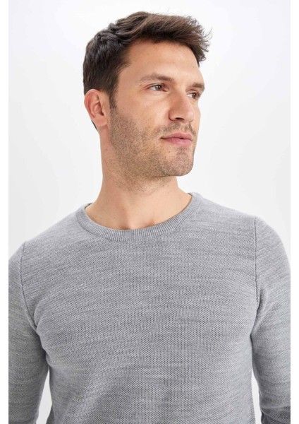 Slim Fit Bisiklet Yaka Triko Kazak X7392AZ22AU