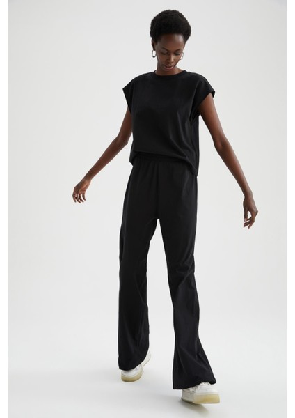 Regular Fit Bisiklet Yaka Basic Yarasa Kollu Tişört X0424AZ22SP fiyatları