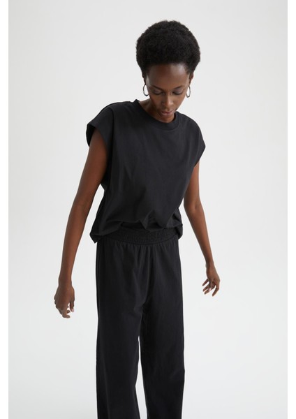 Regular Fit Bisiklet Yaka Basic Yarasa Kollu Tişört X0424AZ22SP indirimleri