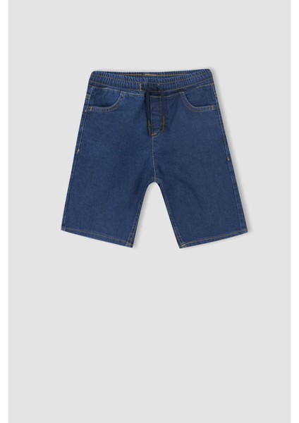 Erkek Çocuk Regular Fit Esnek Belli Jean Bermuda Şort W8082A622SP