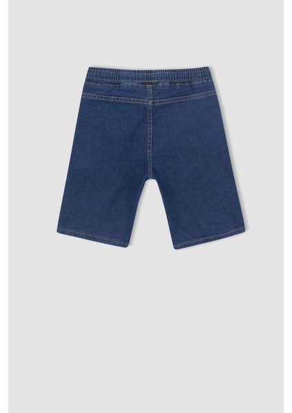 Erkek Çocuk Regular Fit Esnek Belli Jean Bermuda Şort W8082A622SP