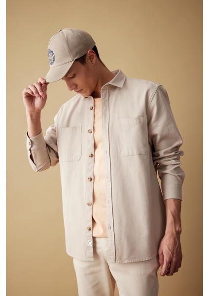 Regular Fit Uzun Kollu %100 Pamuk Gömlek W7830AZ23SP