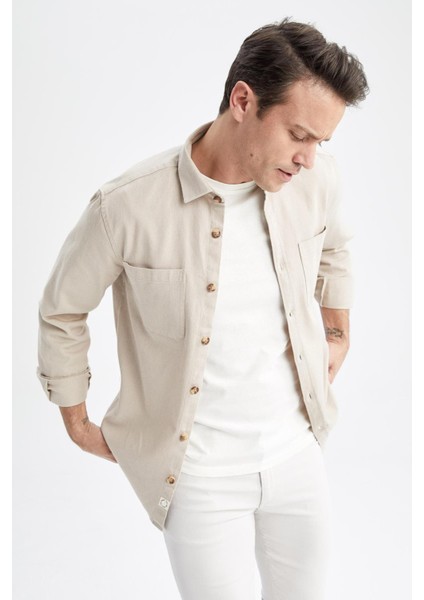 Regular Fit Uzun Kollu %100 Pamuk Gömlek W7830AZ23SP