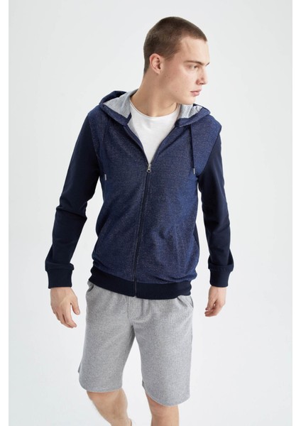 Regular Fit Kapüşonlu Fermuarlı Sweatshirt W3170AZ22SP