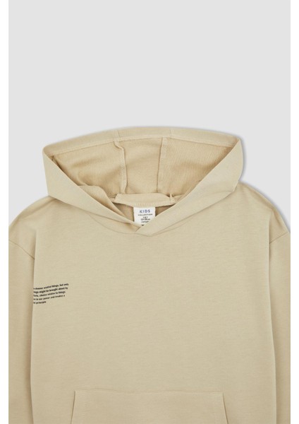 Erkek Çocuk Oversize Fit Basic Kapüşonlu Baskılı Sweatshirt W6859A622SP fiyatları