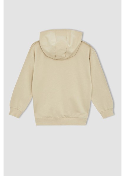 Erkek Çocuk Oversize Fit Basic Kapüşonlu Baskılı Sweatshirt W6859A622SP fırsatları