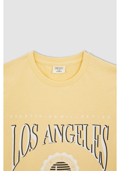 Erkek Çocuk Regular Fit Baskılı Kısa Kollu Pamuklu Penye Tişört X2470A622SP fiyatları