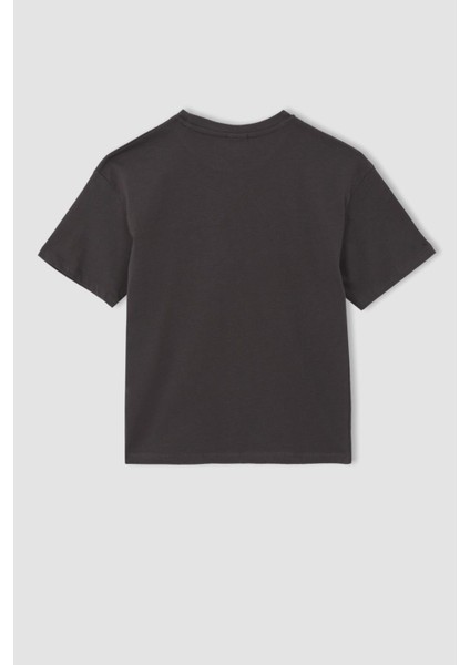 Erkek Çocuk Oversize Fit Sırt Baskılı Pamuklu Penye Kısa Kollu Tişört W8905A622SP fırsatları