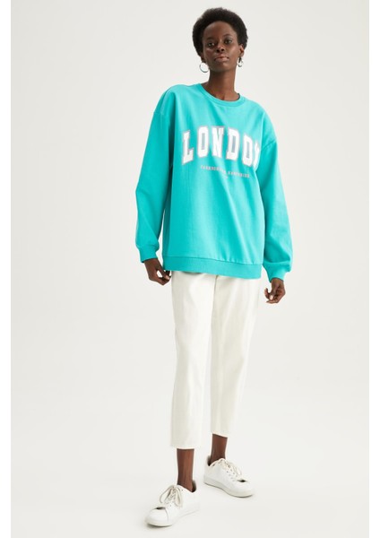 Oversize Fit Bisiklet Yaka Sweatshirt X1822AZ22SM