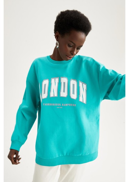 Oversize Fit Bisiklet Yaka Sweatshirt X1822AZ22SM