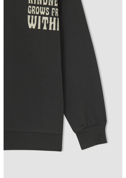 Erkek Çocuk Oversize Fit Bisiklet Yaka Sırt Baskılı Sweatshirt W8914A622SP modelleri