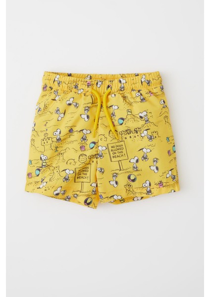 Erkek Bebek Snoopy Kısa Kollu Tişört Deniz Şort 2'li Takım W8542A222SM