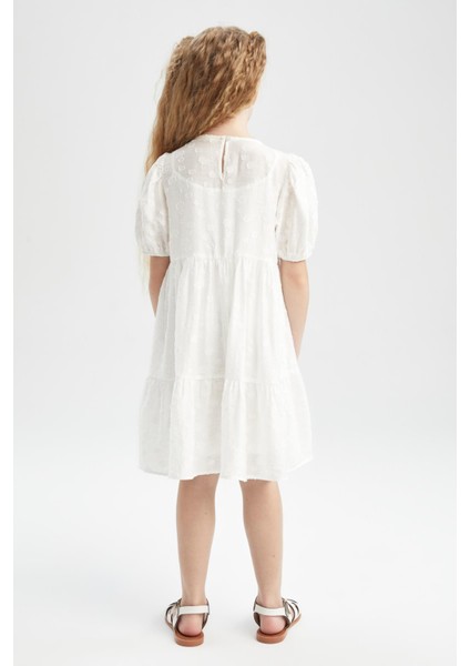 Kız Çocuk Kısa Kollu Şifon Elbise Y9149A622HS fırsatları