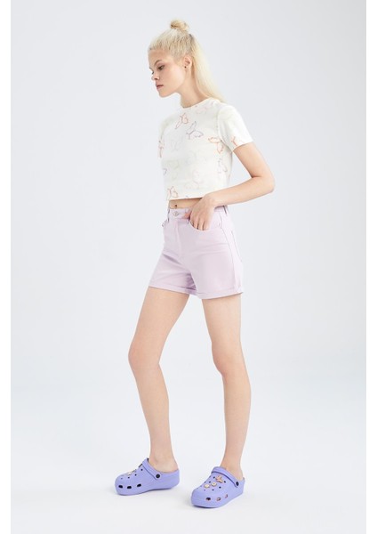 Skinny Fit Normal Bel Gabardin Şort X4708AZ22SM fiyatları