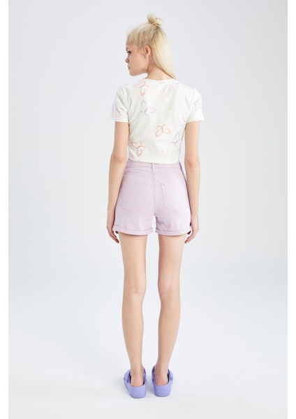 Skinny Fit Normal Bel Gabardin Şort X4708AZ22SM