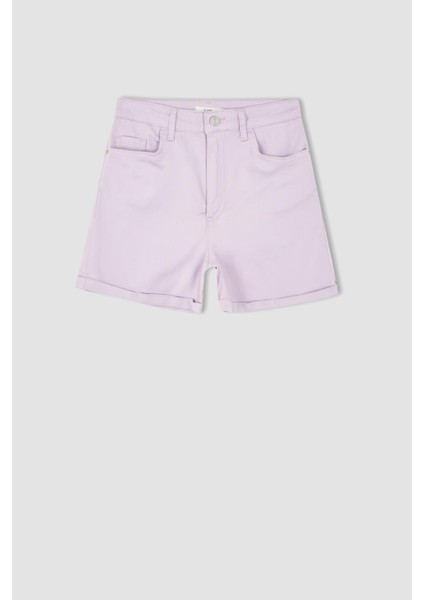 Skinny Fit Normal Bel Gabardin Şort X4708AZ22SM