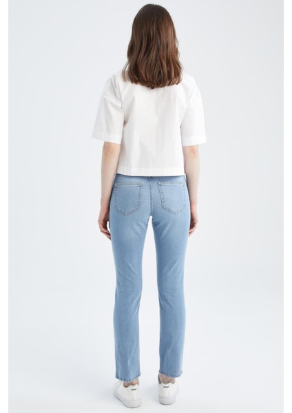 Carmela Straight Fit Normal Bel Boru Paça Jean %100 Pamuk Pantolon X3827AZ22SM fırsatları