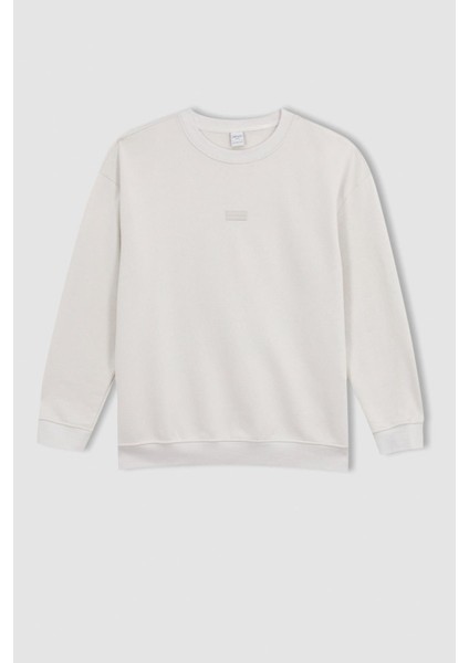 Boxy Fit Bisiklet Yaka Sweatshirt X8282AZ22AU
