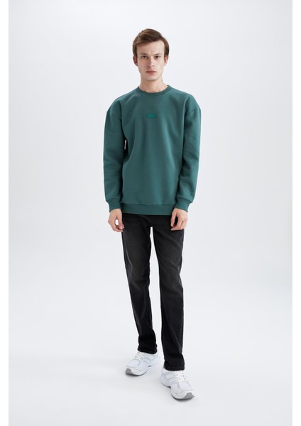 Boxy Fit Bisiklet Yaka Sweatshirt X8282AZ22AU