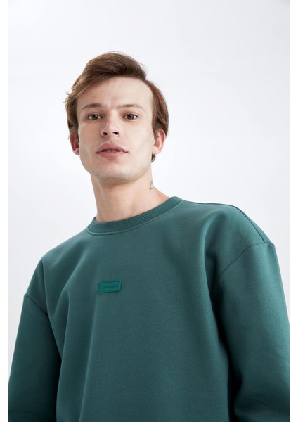 Boxy Fit Bisiklet Yaka Sweatshirt X8282AZ22AU