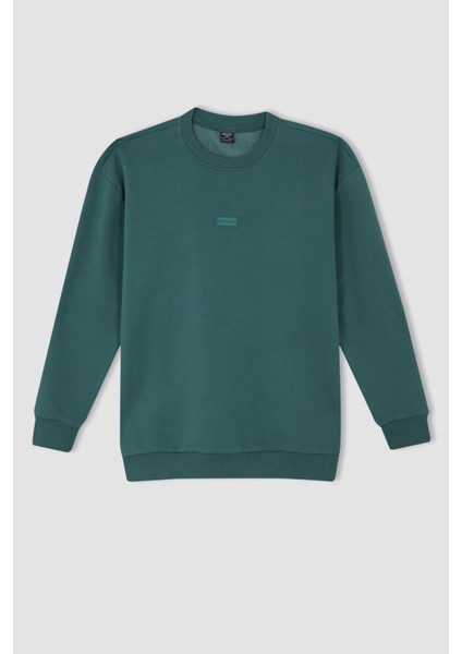 Boxy Fit Bisiklet Yaka Sweatshirt X8282AZ22AU