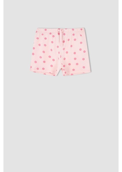 Kız Çocuk Pamuklu Kısa Kollu Şort Pijama Takım W6903A622SM