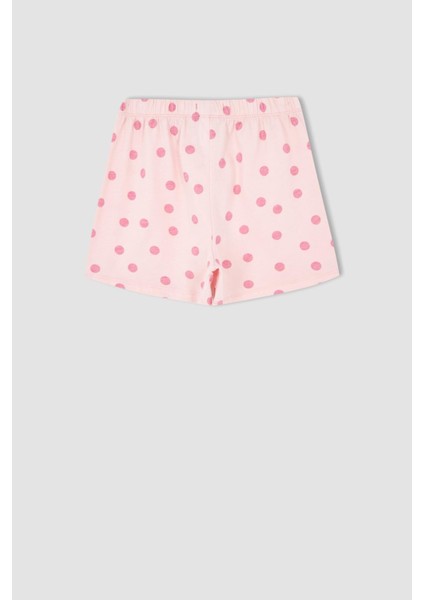 Kız Çocuk Pamuklu Kısa Kollu Şort Pijama Takım W6903A622SM