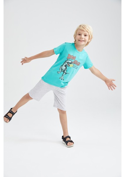 Erkek Çocuk Baskılı Kısa Kollu Tişört Şort 2'li Takım Y9127A622HS